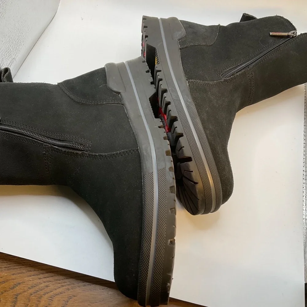 Olang Dama Boots Dual Zipper Hydro-suede Insulated Waterproof‎ Black Sz 40